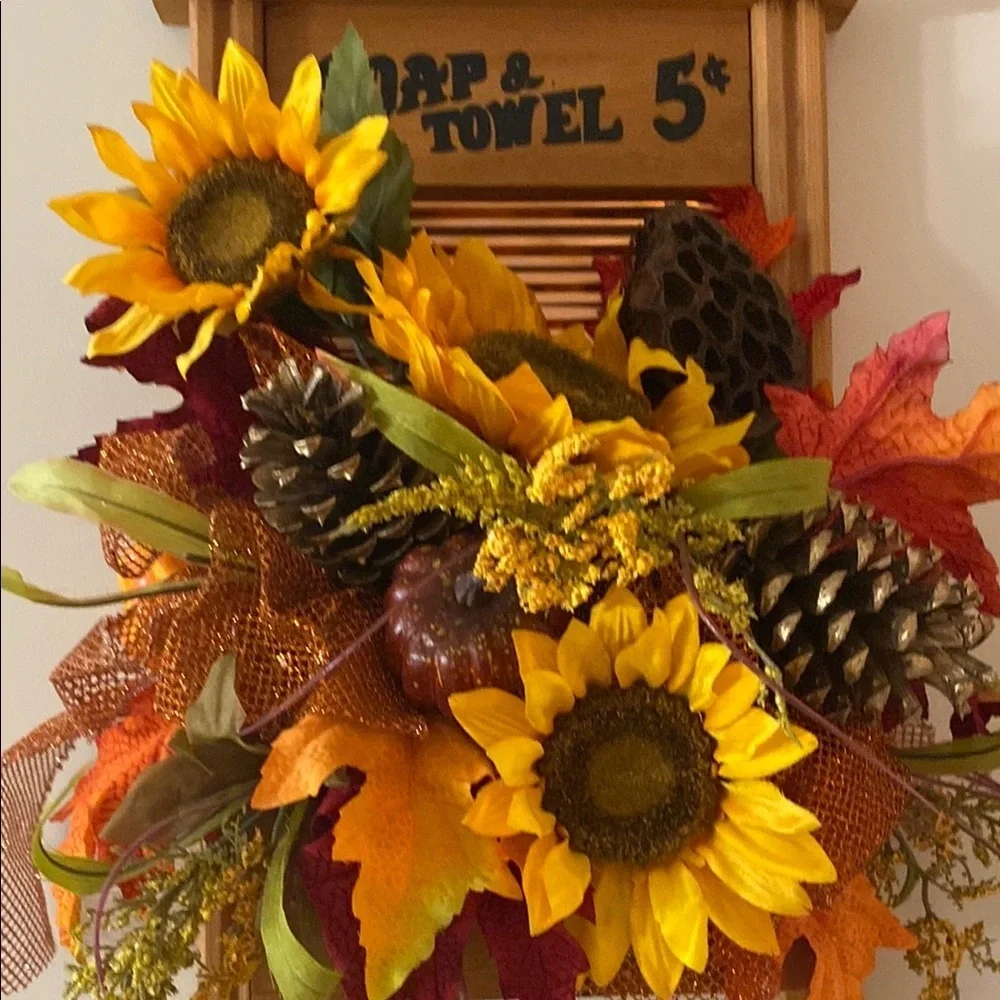 Rustic fall Sunflower Wall Decor